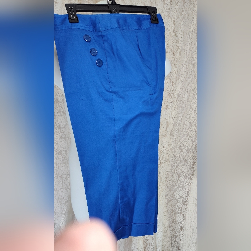 Courtney Women's Sapphire Blue Capris Pants NWOT